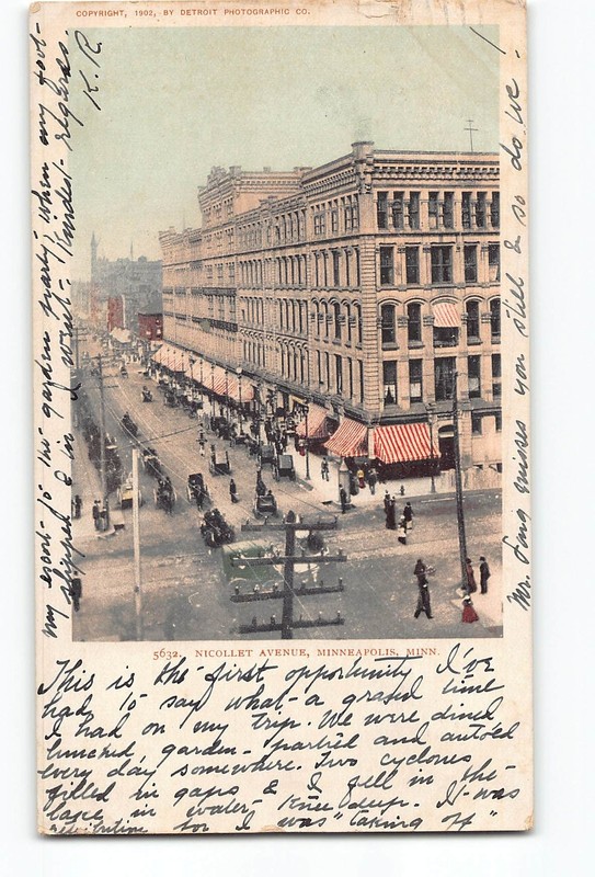 Minneapolis Minnesota MN Postcard 1908 Nicollet Avenue
