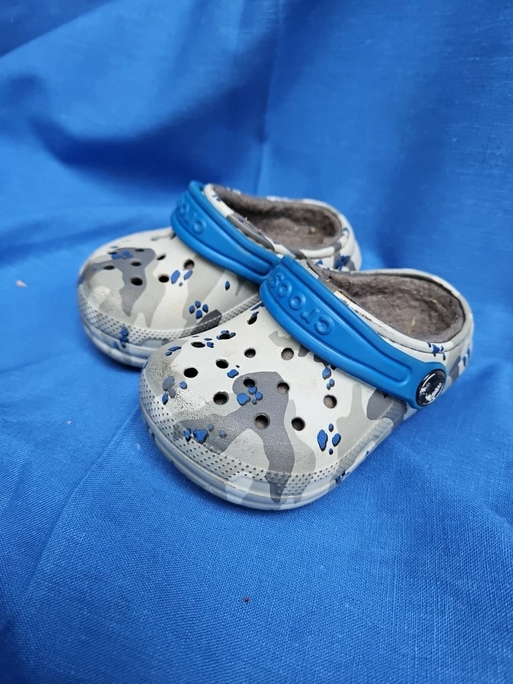 Crocs Shoes Toddler 7 Classic LINED CAMO Clogs Camouflage EXCELLENT - Image 2 of 4