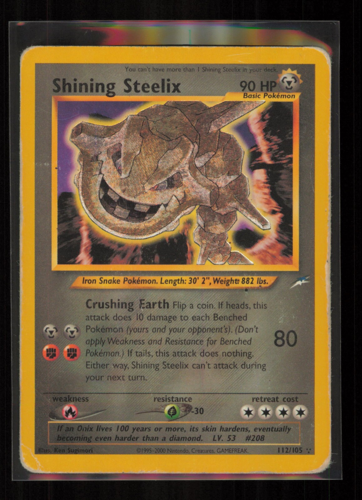 Shining Steelix Secret Rare Neo Destiny 112/105 HP/DMG