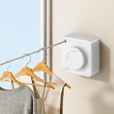 Tendedero retráctil interior, línea de secado de ropa exterior sin flacidez, 15,6 F