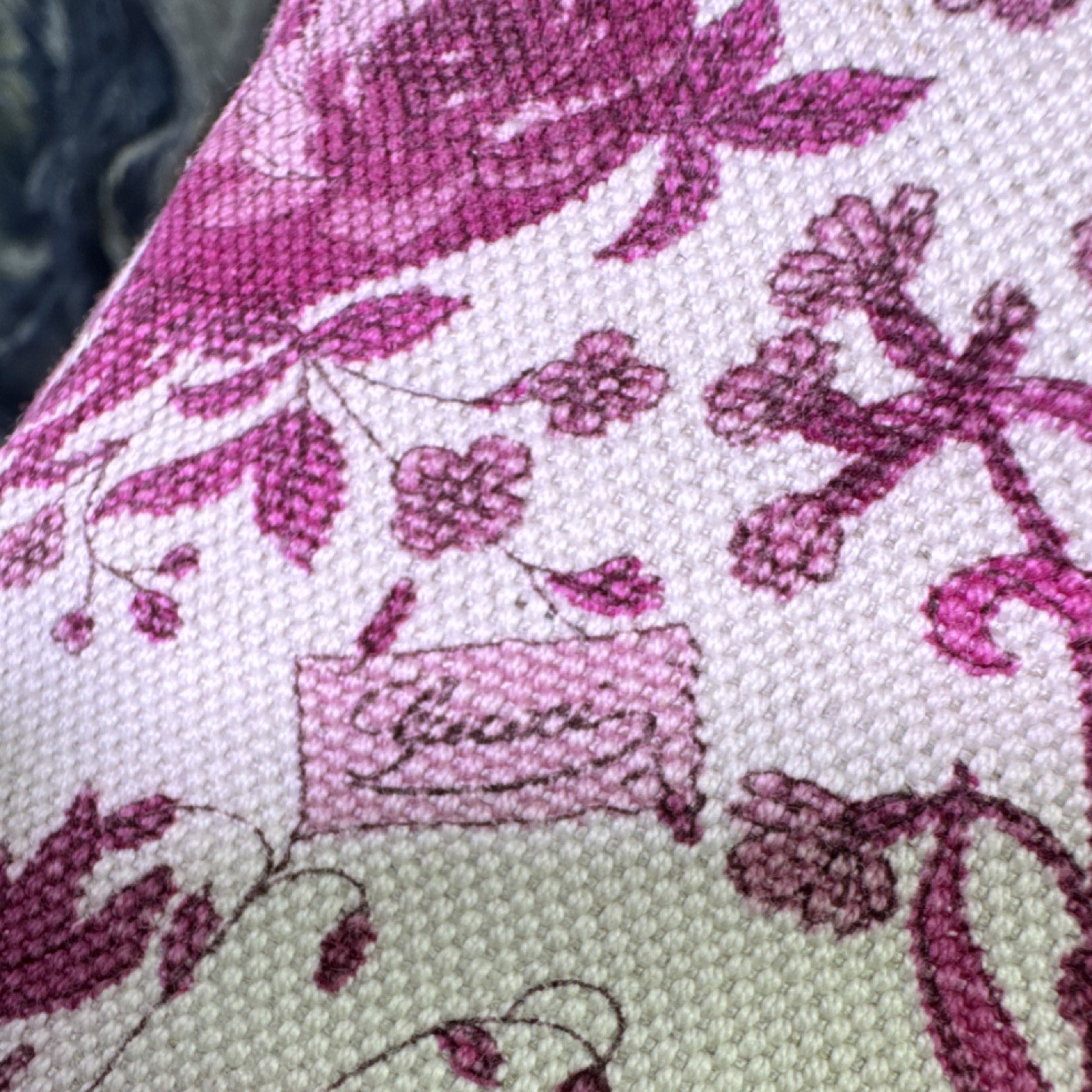 Gucci Pink Purple White Floral Decorative Square Throw Pillow with Zip Closure thumbnail 7