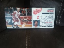 Viacheslav Fetisov Autographed 1995 Little Caesars Detroit Red Wings Postcard