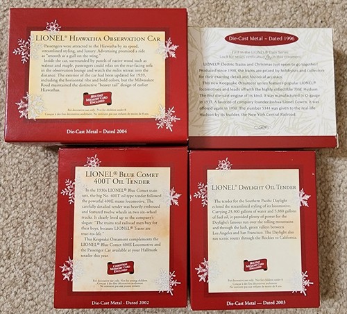 19 Lot Hallmark Lionel Keepsake Christmas Ornaments 1997-2005 New & Used Boxed - Picture 6 of 20