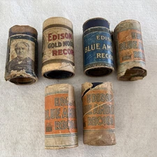 ( Lot Of 6) Edison Gold Moulded Various Records In Various Condition.