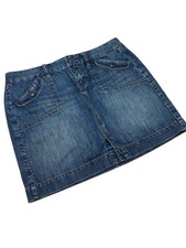 Tommy Hilfiger Women s Sz 10 Mini Jean Skirt Washed Denim Pockets 2007 EUC