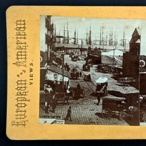 Foto Stereoview South Street Seaport New York vedute europee e americane - Foto 1 di 5