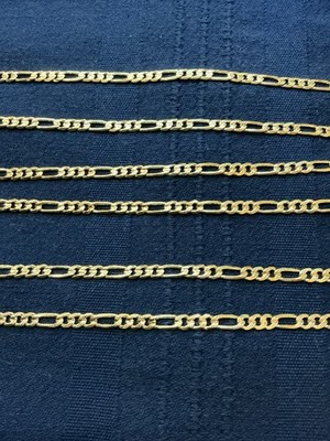 14 Karat Gelbgold vergoldet Figarokette Halskette signiert Karabinerverschluss