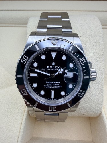 Rolex Submariner 126610LN Silver Oyster Bracelet with Black Bezel