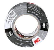  2 Pack 3M  All Purpose Duct Tape DT8, Silver, 48 mm x 54.8 m, 8 mil