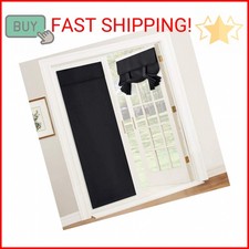 RYB HOME Blackout Door Curtain - Tricia Window Shades Thermal Insulated Light Bl