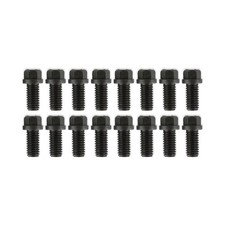 Mr Gasket Header Bolt 919G; 3/8-16 x 3/4 in. Black, Hex for BBC, SBF, 16pcs