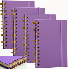 Spiral Notebook 5x7 Inch, Thick Superhard Cardboard Cover 4 Pack Small Hardcover