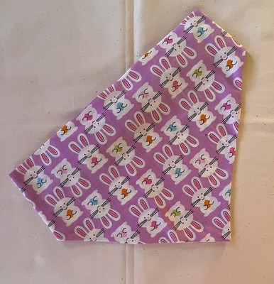 Easter Dog Bandana w/ Elastic Band To Slip On Over Head. XS - XL. New. Handmade.