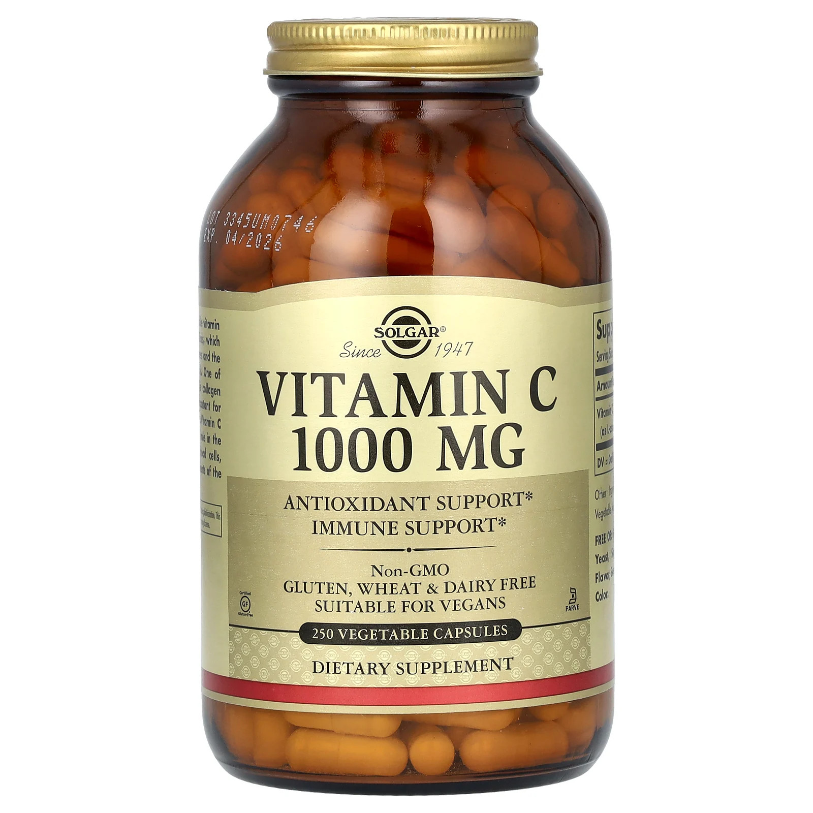 Vitamin C 1000 mg 250 Vegetable Capsules 6490₽