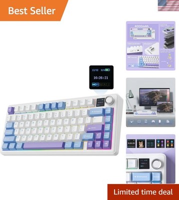 X Aula F75 MAX Wireless Mechanical Keyboard with TFT Screen and Knob, Gasket ...