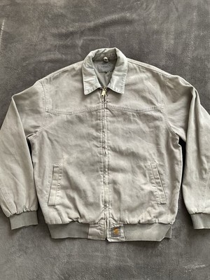 Carhartt WIP OG Santa Fe Canvas Jacket Mens Size Large Faded Light Gray Rare