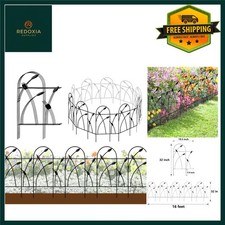 Elegant Metal Garden Fence Panels Rustproof Wrought Iron 10 Panels 82cm x 50cm