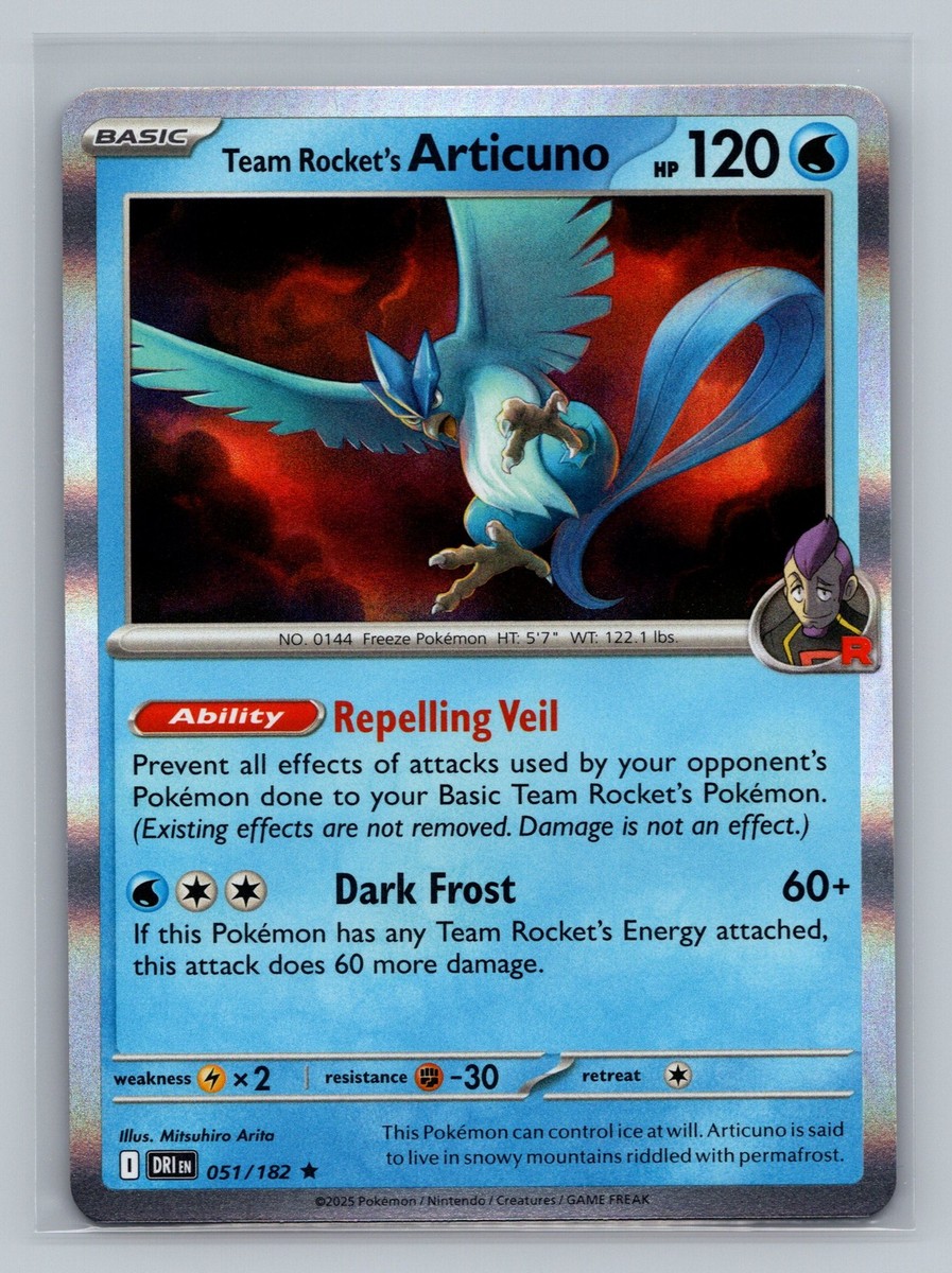Pokémon TCG #051/182 Team Rocket's Articuno SV10: Destined Rivals