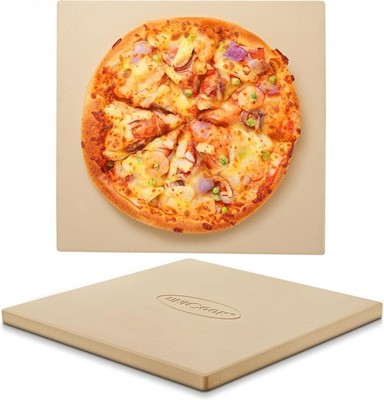 16x16 Square Cordierite Pizza Stone with Scraper
