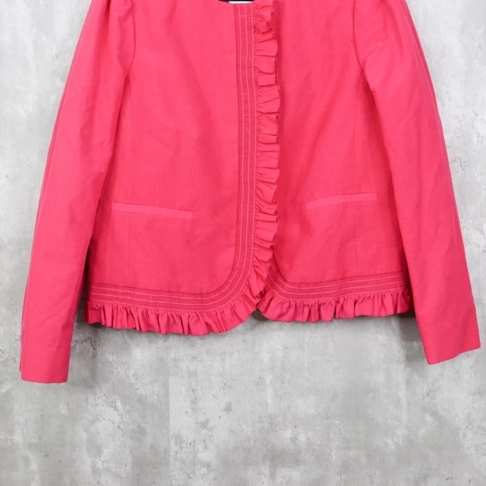 Blazer Rojo Valentino Volantes Mujer Talla 48 Rosa Caliente Chaqueta Negocios Carrera Foto 4 de 4