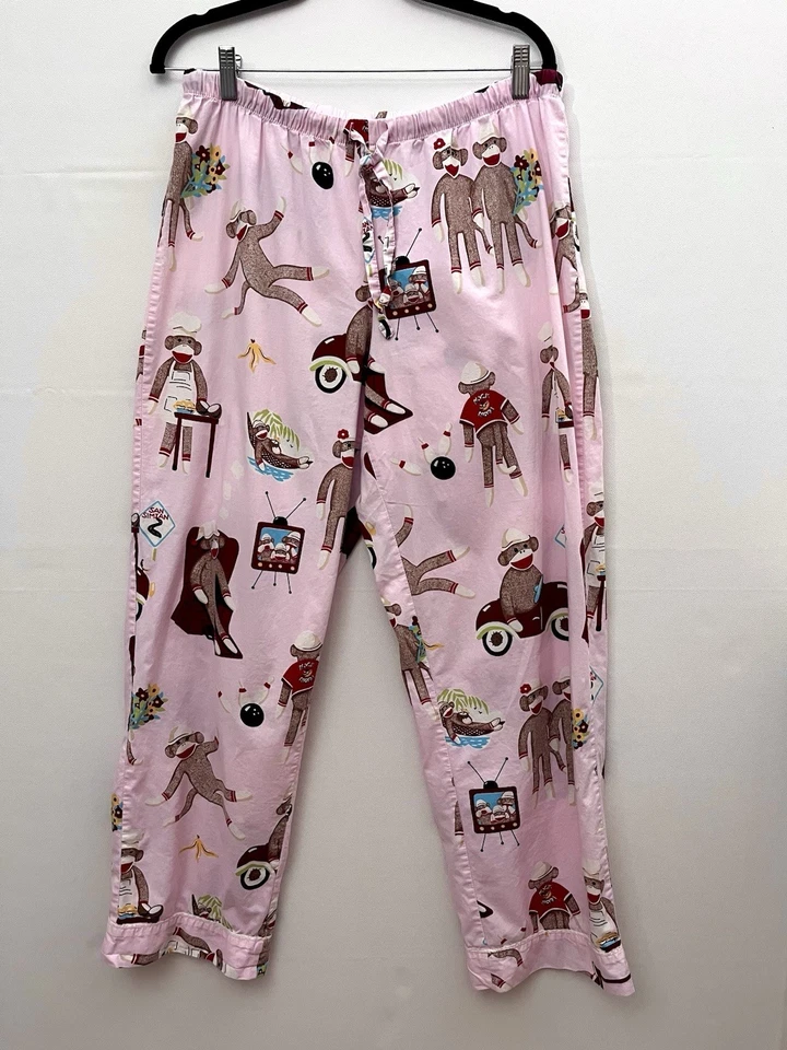 Nick & Nora Calcetín Mono Rosa Algodón Pijama Juego de 2 piezas Bolos Medianos Foto 4 de 4