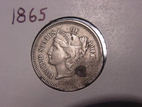 1865-P Three Cent Nickel — photo from another recent sale