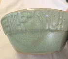 Vintage Frankoma Mayan Aztec Bowl Green Clay Pottery