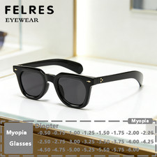 Metal Tinted Gray Myopia Sunglasses Men Women Square Nearsighted Eyewear 2026