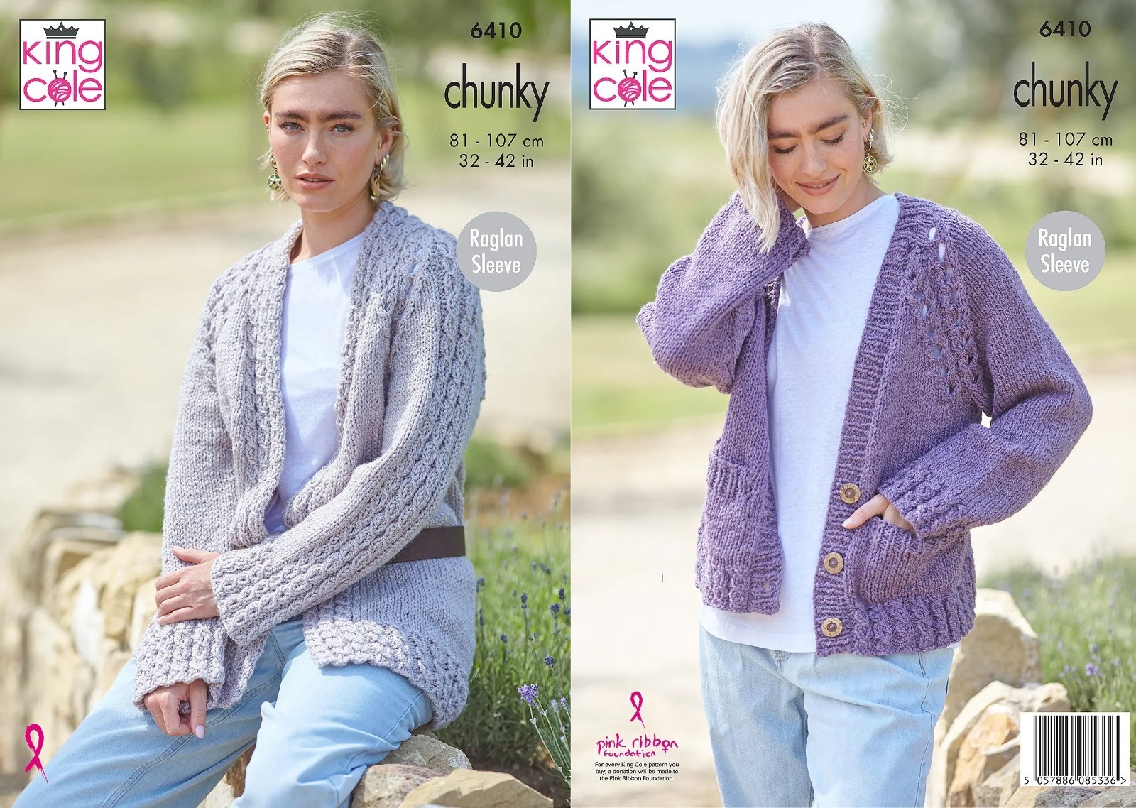 King Cole Chunky Knitting Pattern - 6410 Ladies Cardigans (2 Designs)