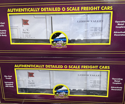 MTH Premier 20-99346 Lehigh Valley 40  USRA Double Sheathed Boxcar O-Scale 2PACK