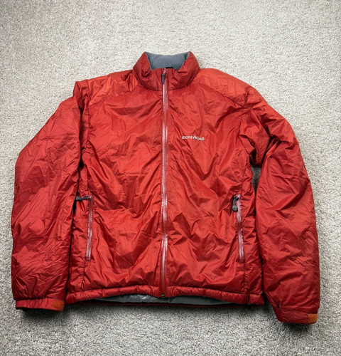 Mont-bell, Vintage Mont-Bell Down Jacket Men's Small Red Puffer Goose Down Full Zip