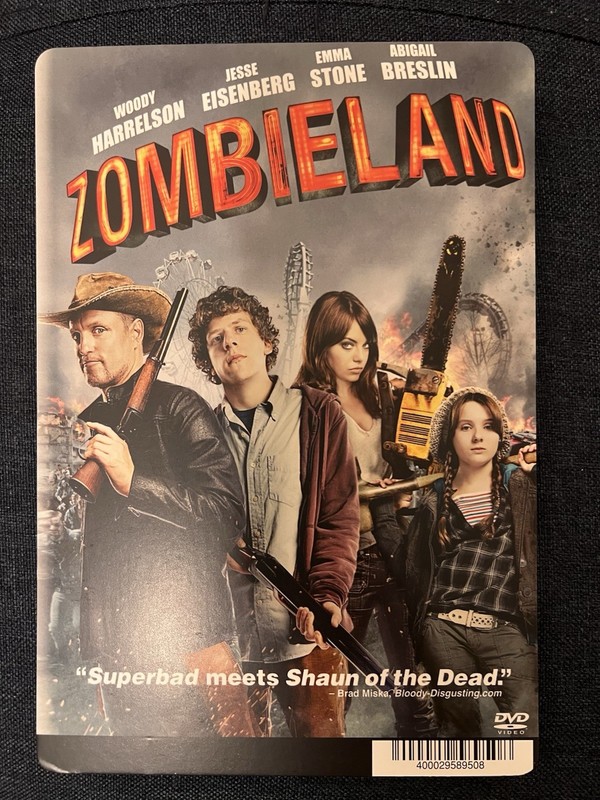 Zombieland BLOCKBUSTER DVD BACKER CARD ONLY 5.5"X8"