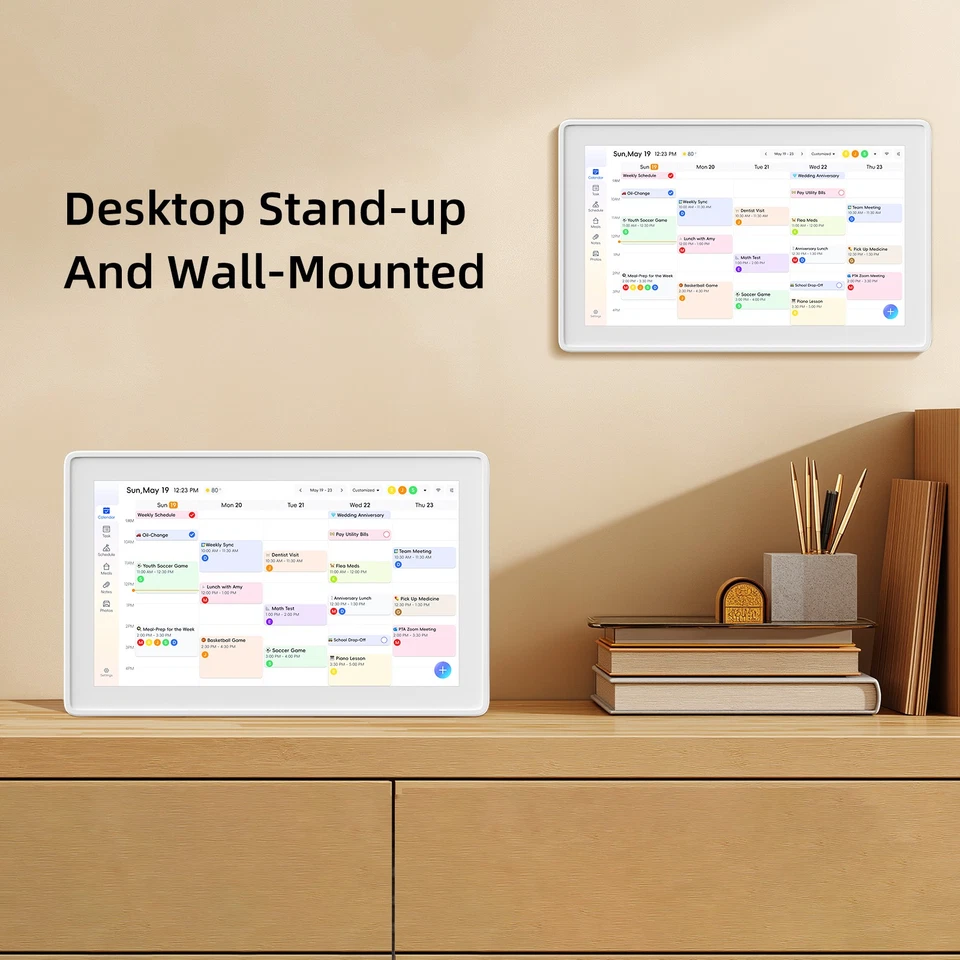 Calendario digital WiFi de 15,6"" inteligente electrónico escritorio/pared pantalla táctil oficina y hogar Foto 2 de 4