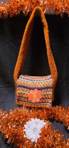 Jazzed Stripe Knitted Messenger Bag