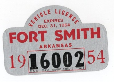 1950s - Fort Smith Arkansas Vehicle License Decal - XL2P