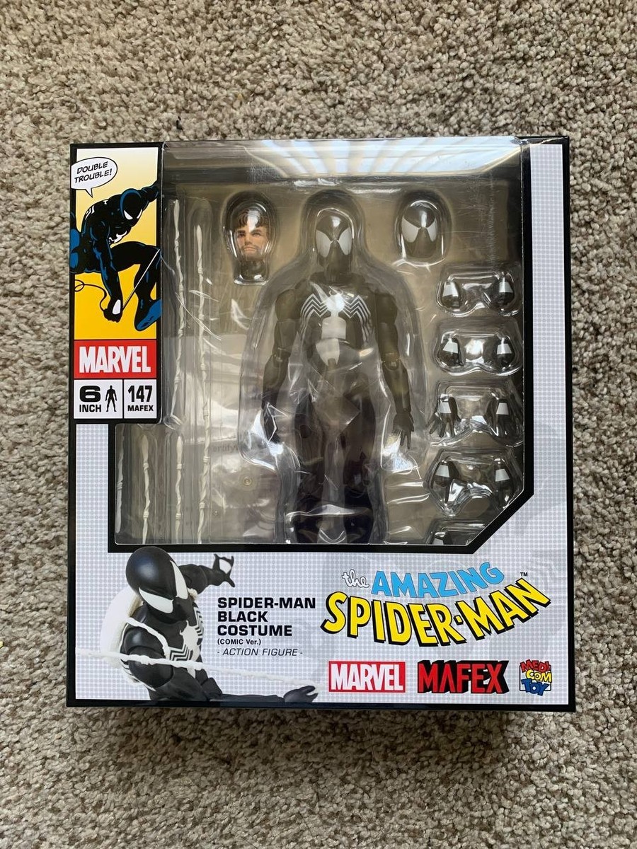 アメコミ MAFEX No.147 SPIDER-MAN BLACK COSTUME e CT Toys MAFEX No. 147 Spider-Man Black Costume Comic Ver. 6in