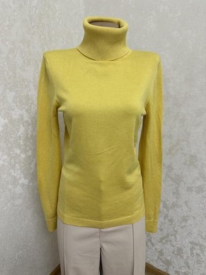 Women Jean Paul Gaultier Turtleneck Yellow Silk 36