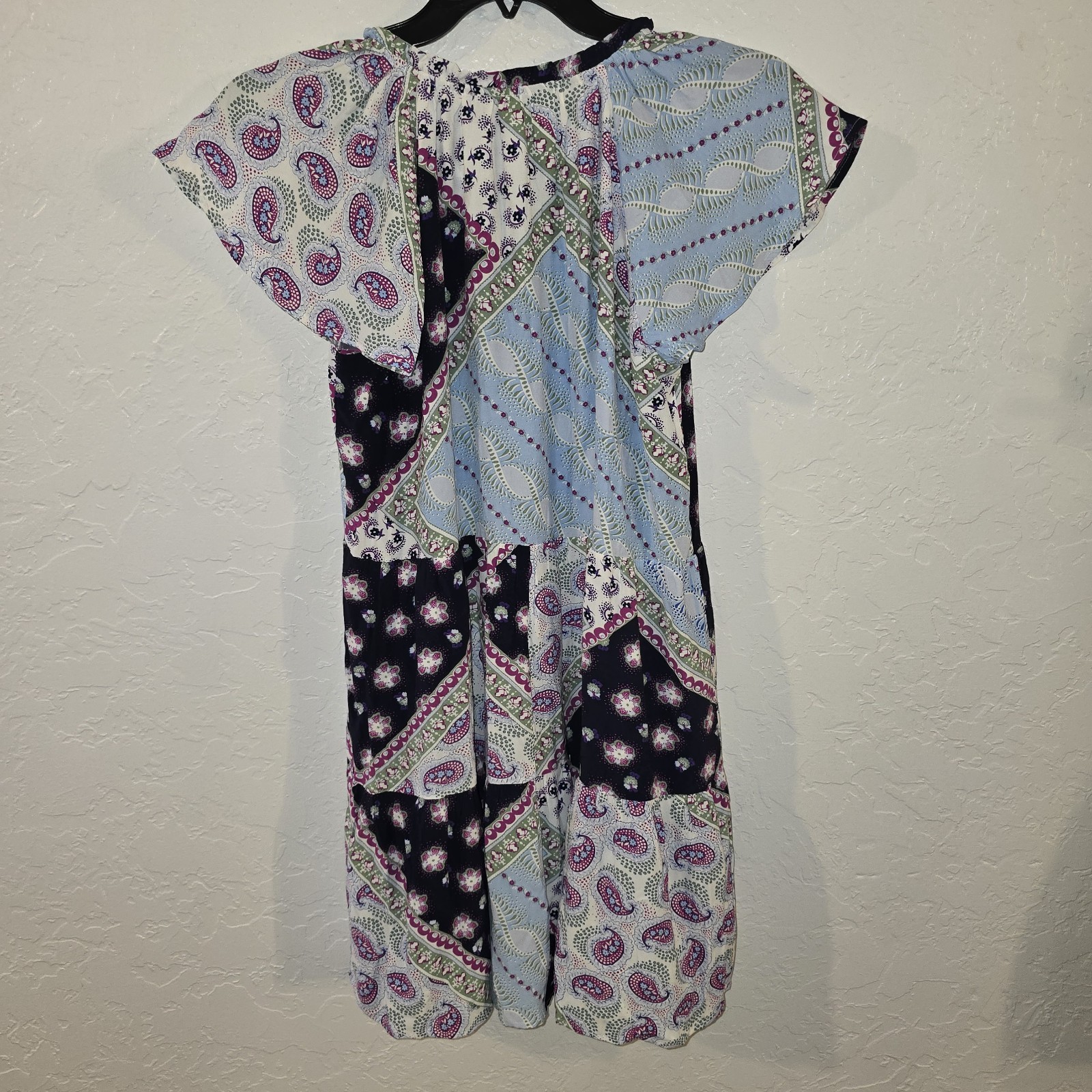 LOFT Patchwork Button up Dress Sz Medium Comfy We… - image 6