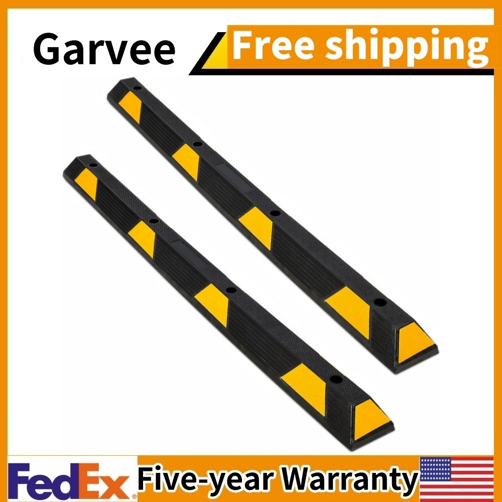 2 Pack Curb Parking Garage Floor Stopper 72" Heavy Duty Rubber Parking Curb
