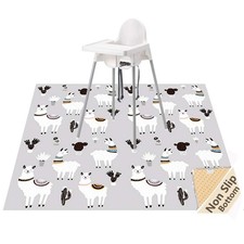 Baby Splat Mat for Under High Chair, 51 x 51 Inch Splash Mat, Waterproof and ...