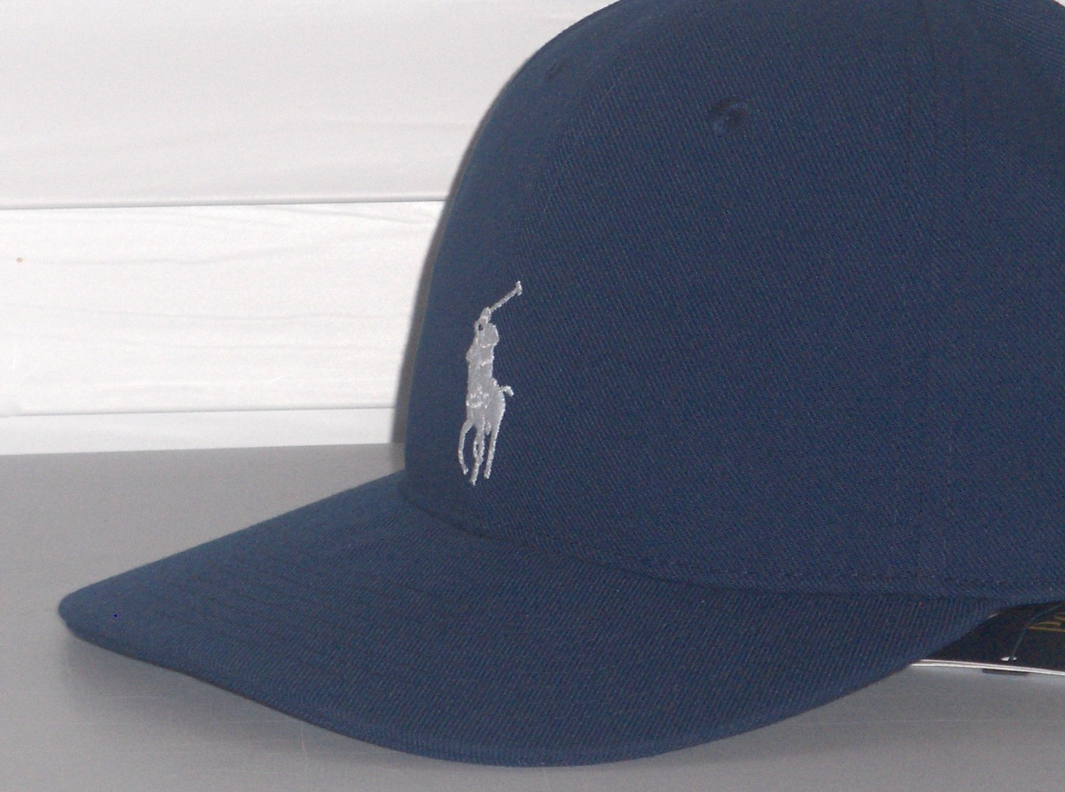 Cappello berretto baseball POLO RALPH LAUREN uomo poliestere pony corona alta piatto Bill NAVY