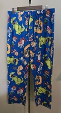 Nickelodeon Men's Pajama Pants Large Blue 90s Cartoon Print Rugrats Ren Stimpy