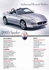 2005 Maserati Spyder - silver - Classic Vintage Advertisement Ad D10
