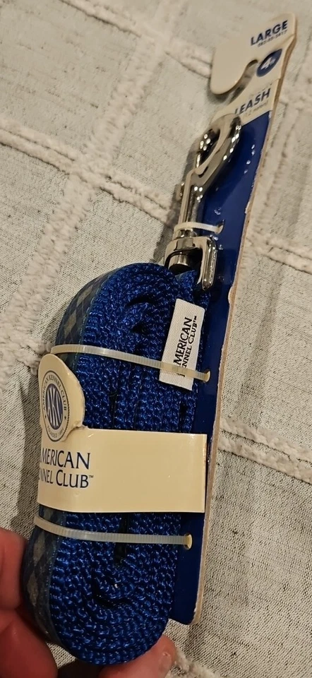 Correa de nailon American Kennel Club 4 pies NUEVA envío gratuito correa ancha correa azul de 1" Foto 4 de 4