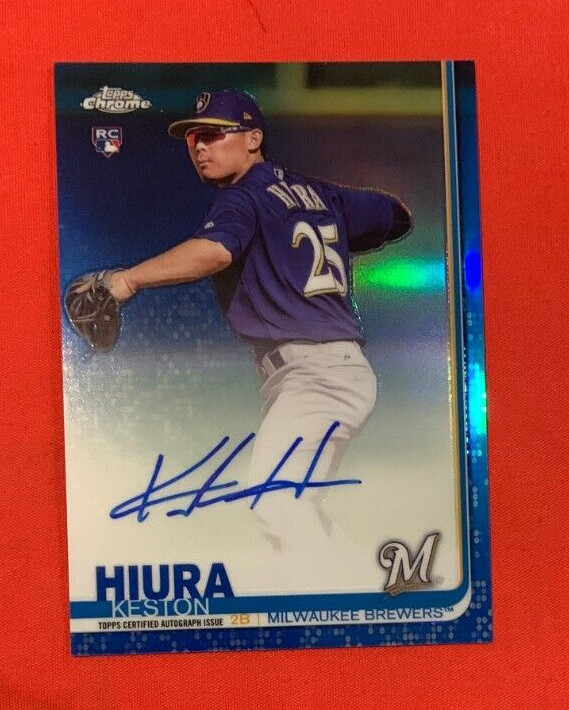 2019 Topps Chrome RA-KH Keston Hiura Blue Refractor Rookie Card Auto 129/150