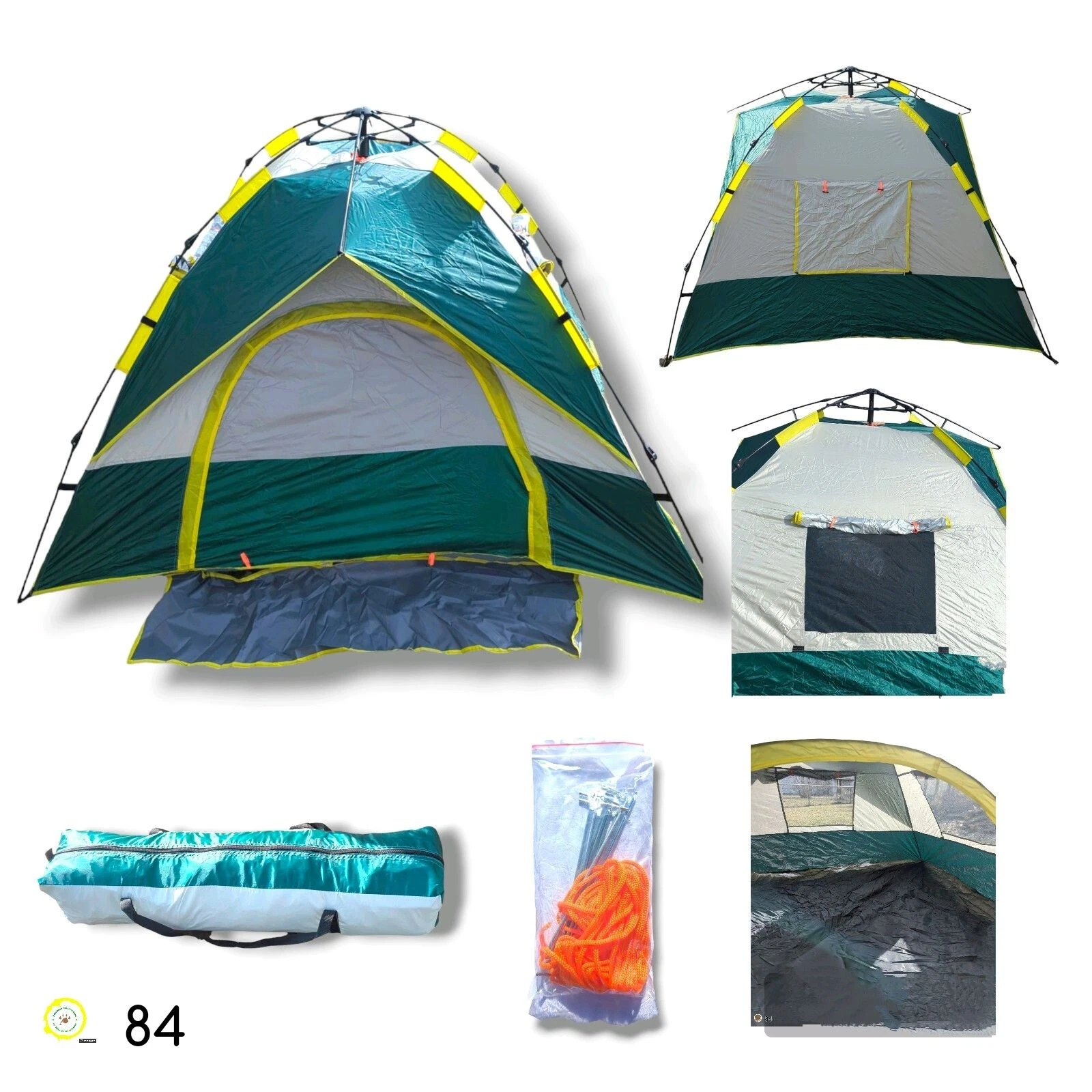 MSH025 Lightweight 2-3 Person Auto Pop-up Tent with 1 door 3 windows