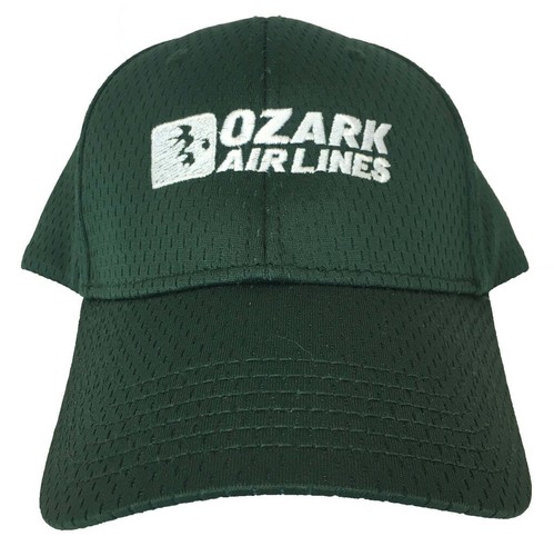 Ozark Airlines Green Embroidered Logo Adjustable Mesh Baseball Golf Cap Hat New - Picture 5 of 9