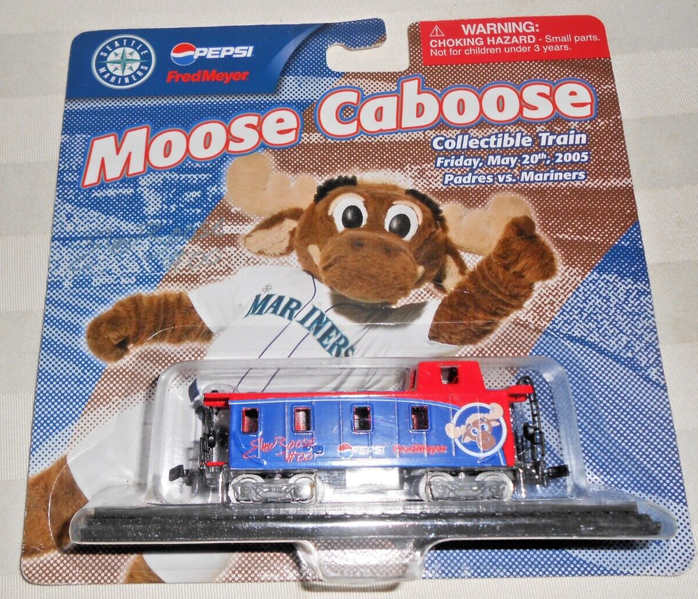 SEATTLE MARINERS MOOSE CABOOSE COLLECTIBLE TRAIN NIB 2005 SGA Coupon is Expired