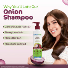 Mamaearth Onion Shampoo Reduces Hair Fall Strengthens  Smoothens Hair 400ml