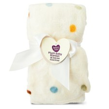 Parent's Choice Dot Plush Baby Blanket Size 30"x36"